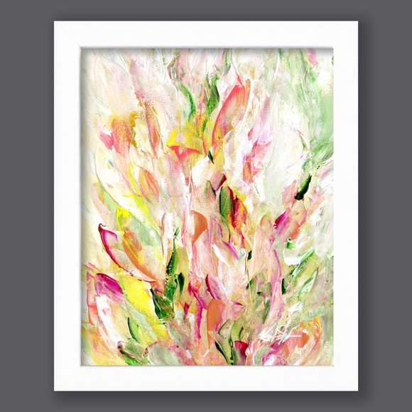 Original Framed Floral Painting - Floral Symphony 3